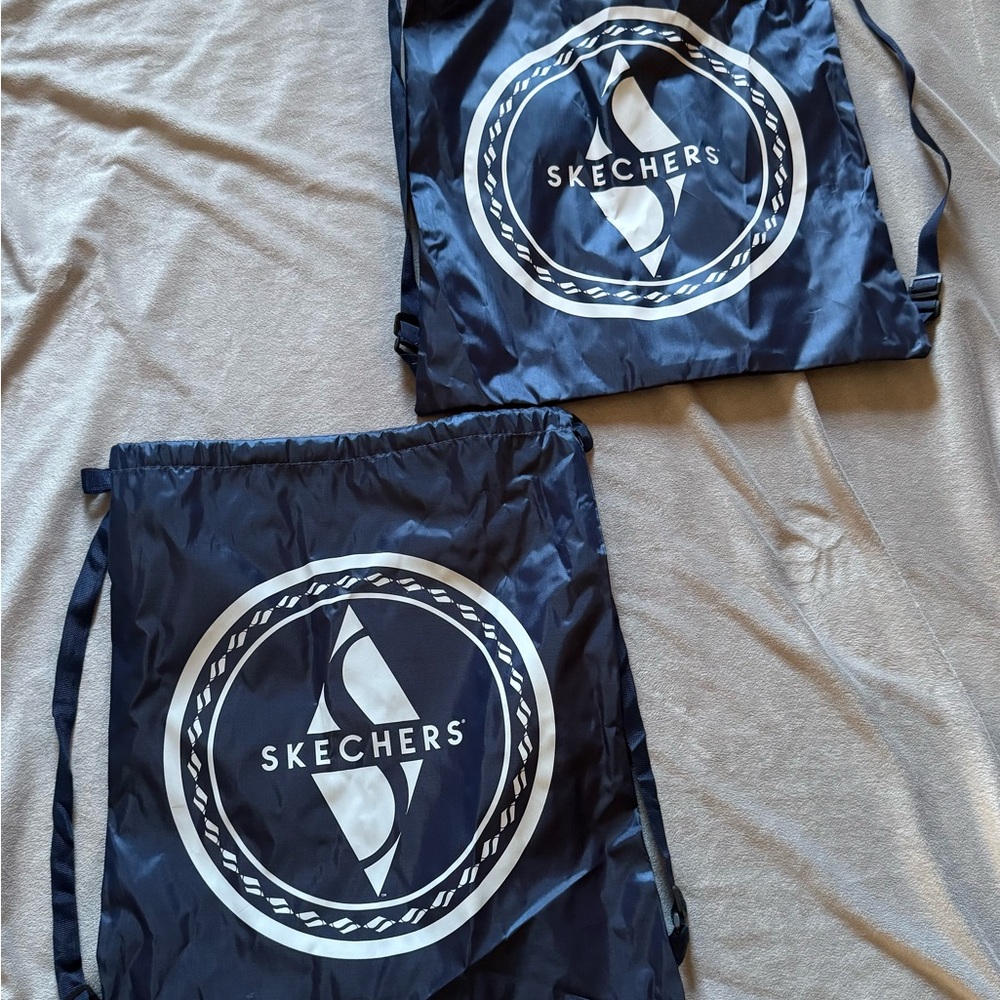 Skechers Blue Nylon Drawstring Backpack Bags with Logo NWOT